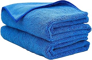 AIDEA Professional Microfiber Drying Towel-2PK, Premium Scratch-Free, Strong Water Absorption Towels for Cars, SUVs, RVs, Trucks, and Boats Gifts(24 in. x 31 in.)-Blue