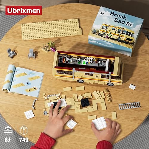 Miniatura 5 de Breaking Bad - Juego de construcción de caravana, mercancía creativa de Breaking Bad Rvs, juego de juguetes de construcción de furgoneta cámper para