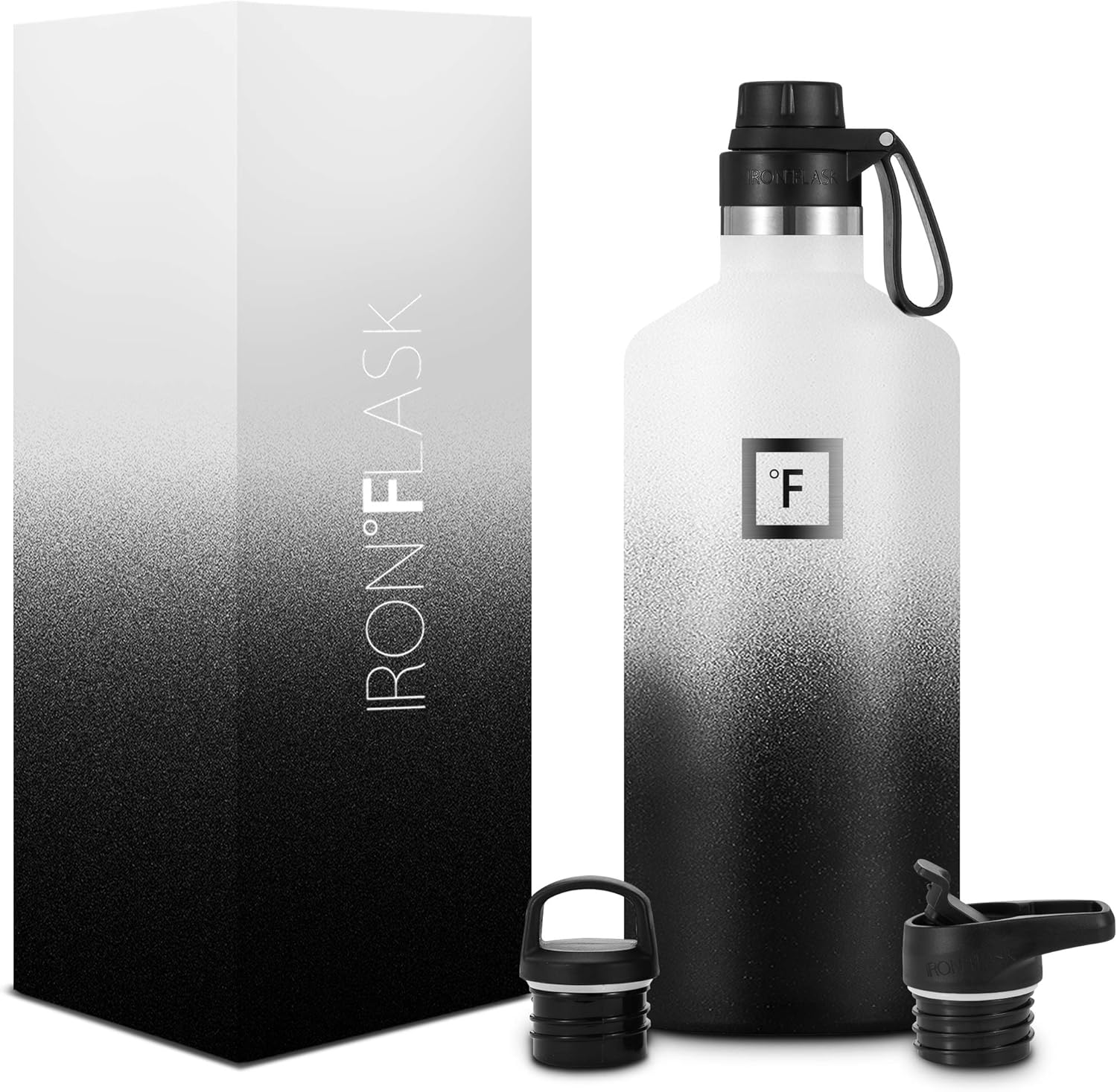IRON °FLASK Sports Water Bottle 3 Lids (Narrow Spout Lid