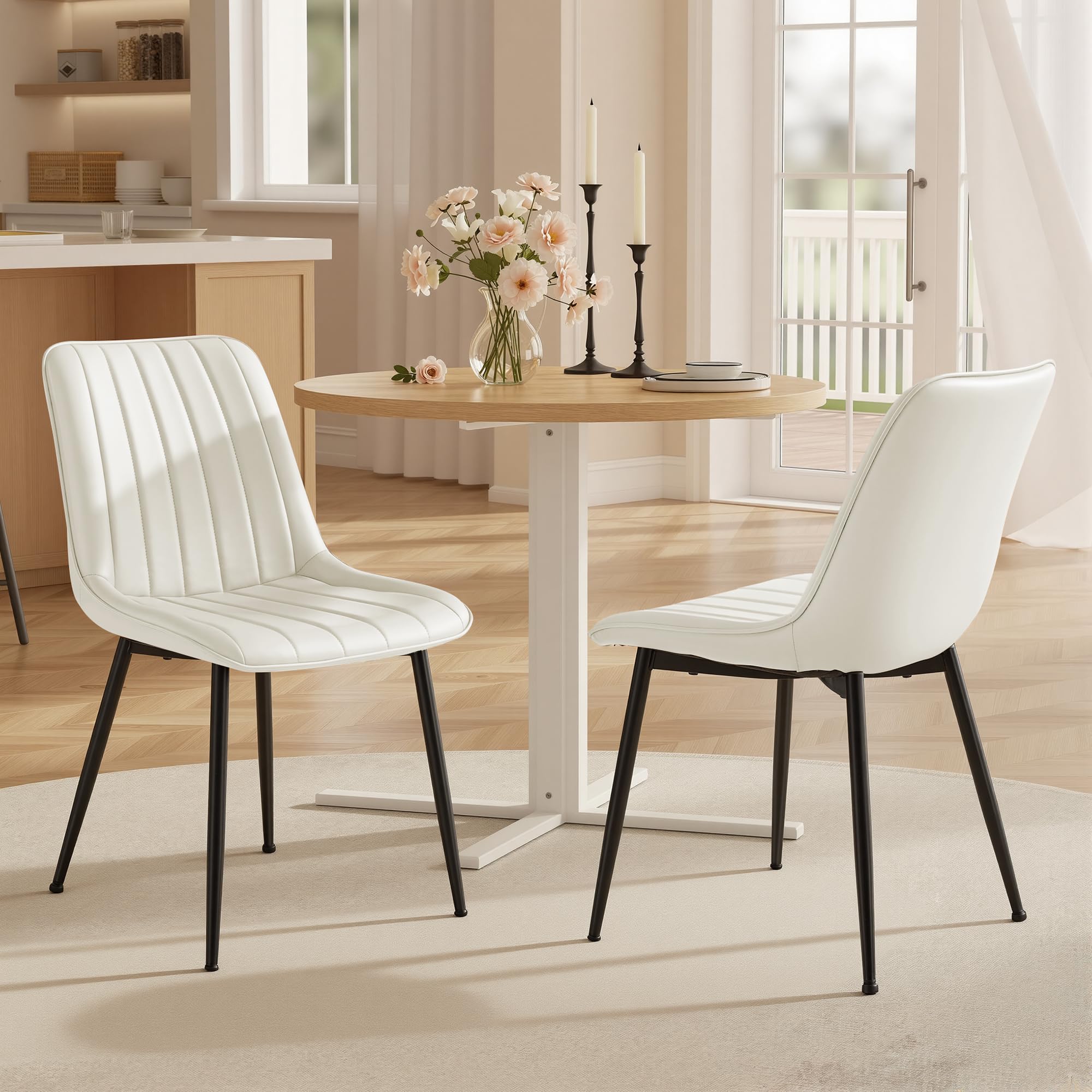 Amazon.com - VASAGLE Dining Chairs Set of 2, Upholstered Kitchen