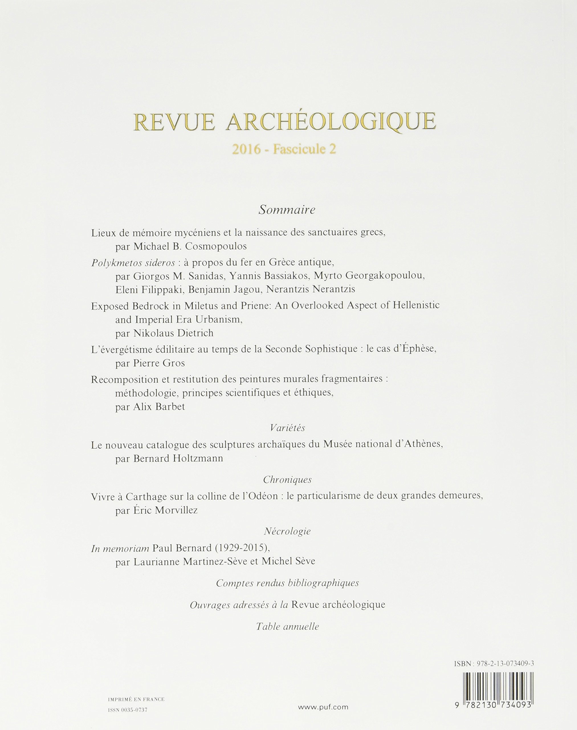 Revue archéologique 2016, n° 2