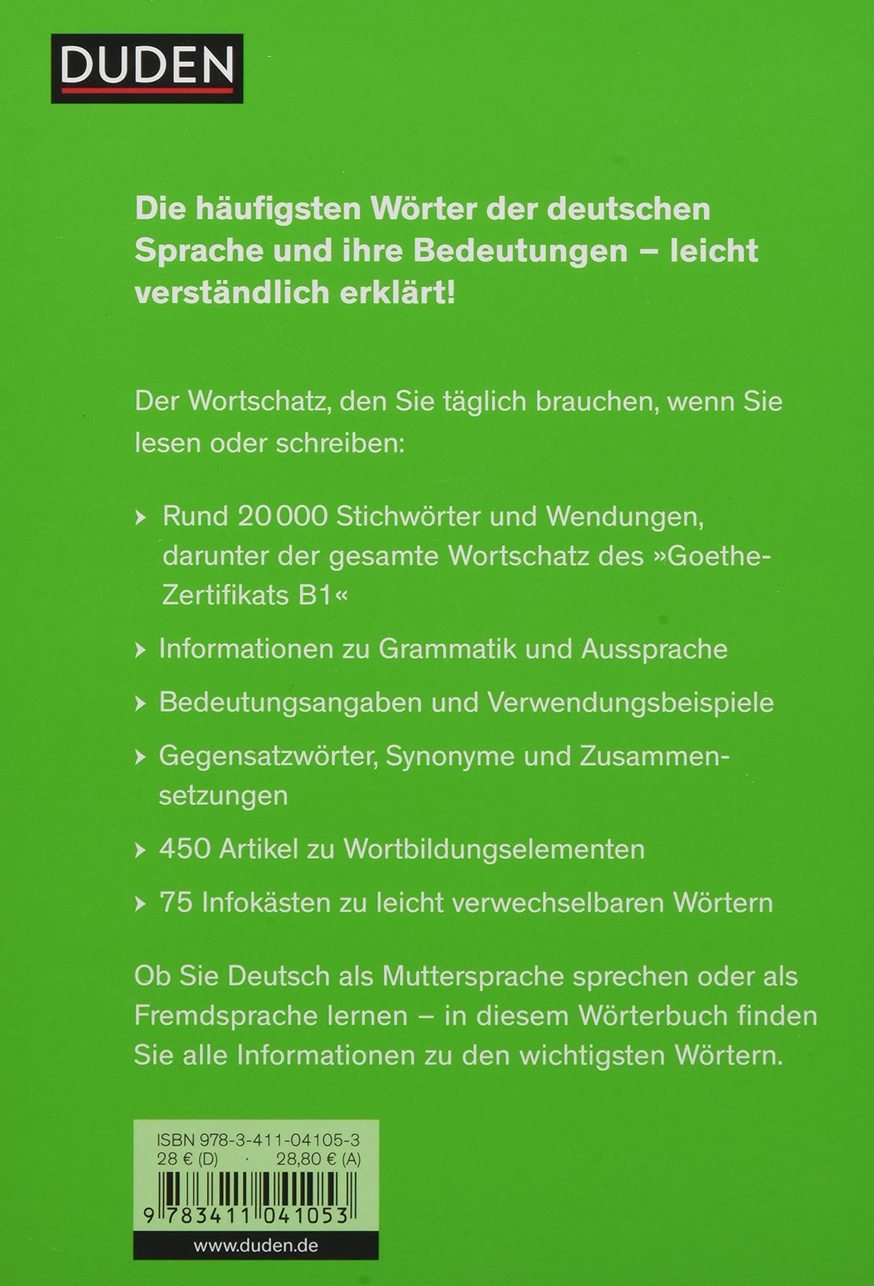 Duden – Bedeutungswörterbuch: Bedeutung und Gebrauch von rund 20 000 Wörtern der deutschen Gegenwartssprache (Duden - Deutsche Sprache in 12 Bänden)