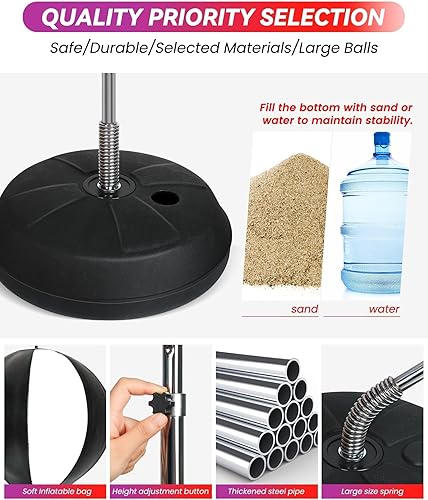 Miniatura 7 de Bolsa de fitness Reflex, bolsa de boxeo con guantes, bolsa de boxeo para adultos y adolescentes, 59 pulgadas, gran entrenamiento de MMA