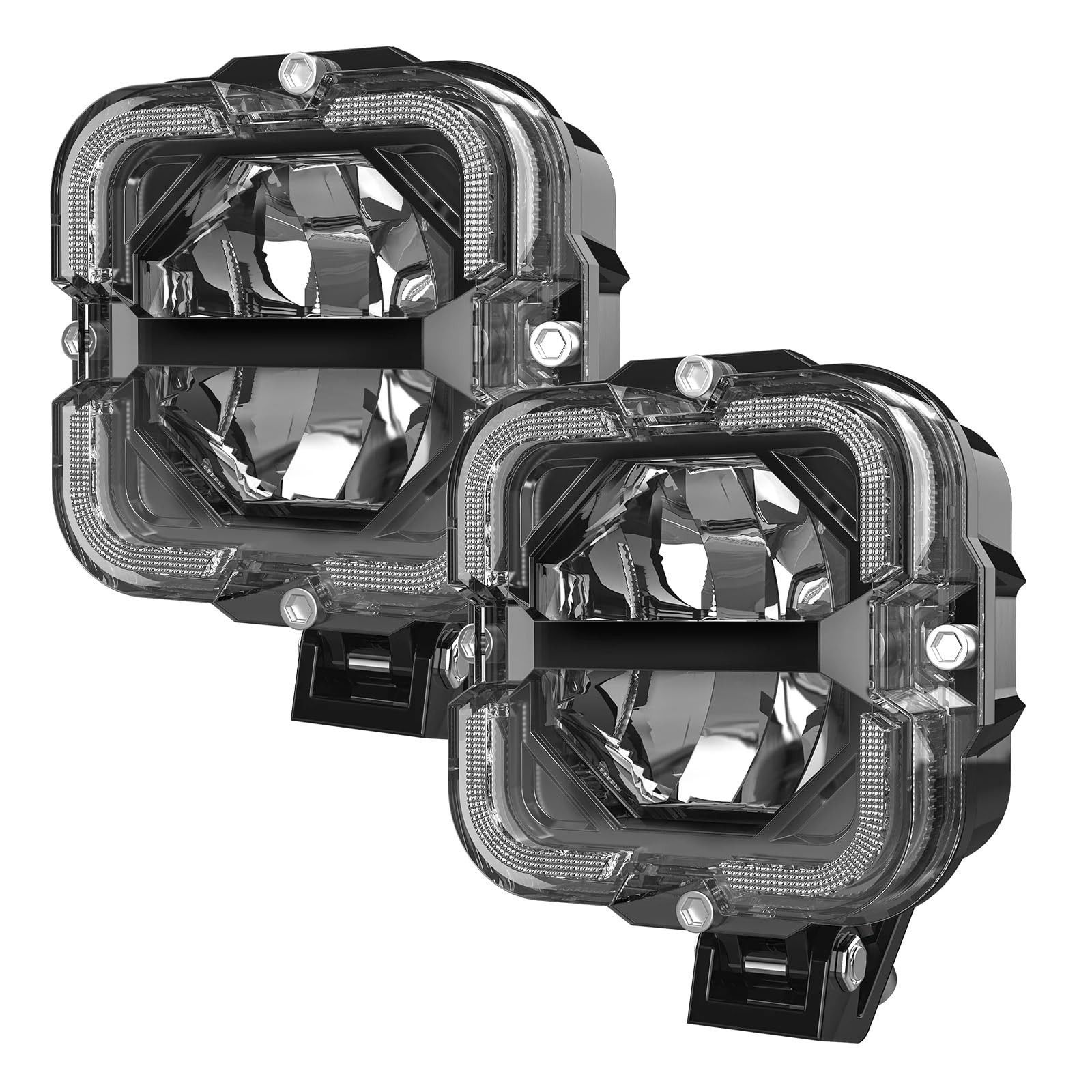 SANCAK Faro Anteriore Barra Luminosa Da Lavoro A LED Per Auto | Per Camion Fuoristrada SUV ATV Moto Bianco E Ambra Drl 12v Lampada Faretto Luce Di Guida