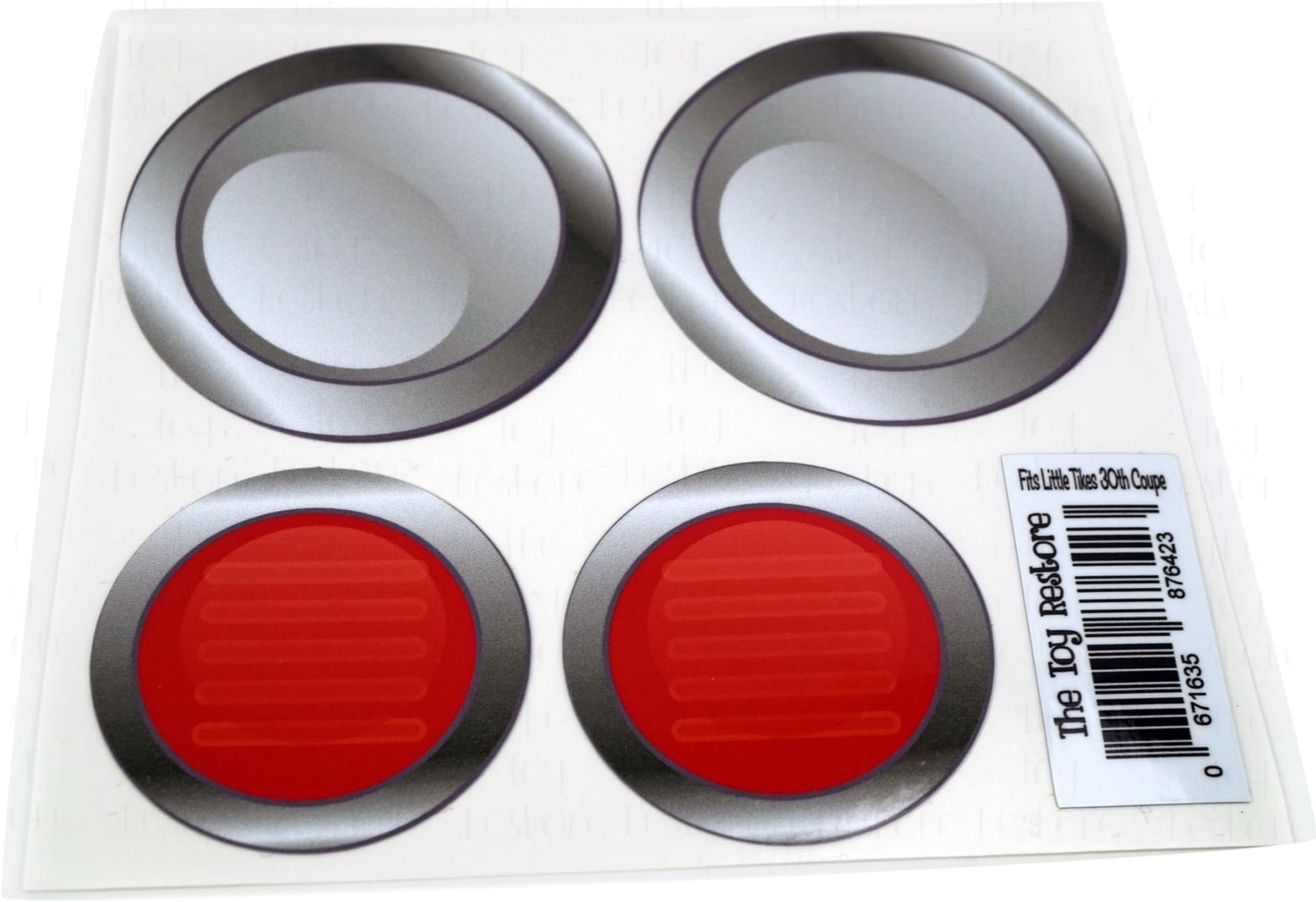 Replacement Decals Fits Little Tikes 30th Cozy Coupe Car Smooth Headlights & Tail Lights