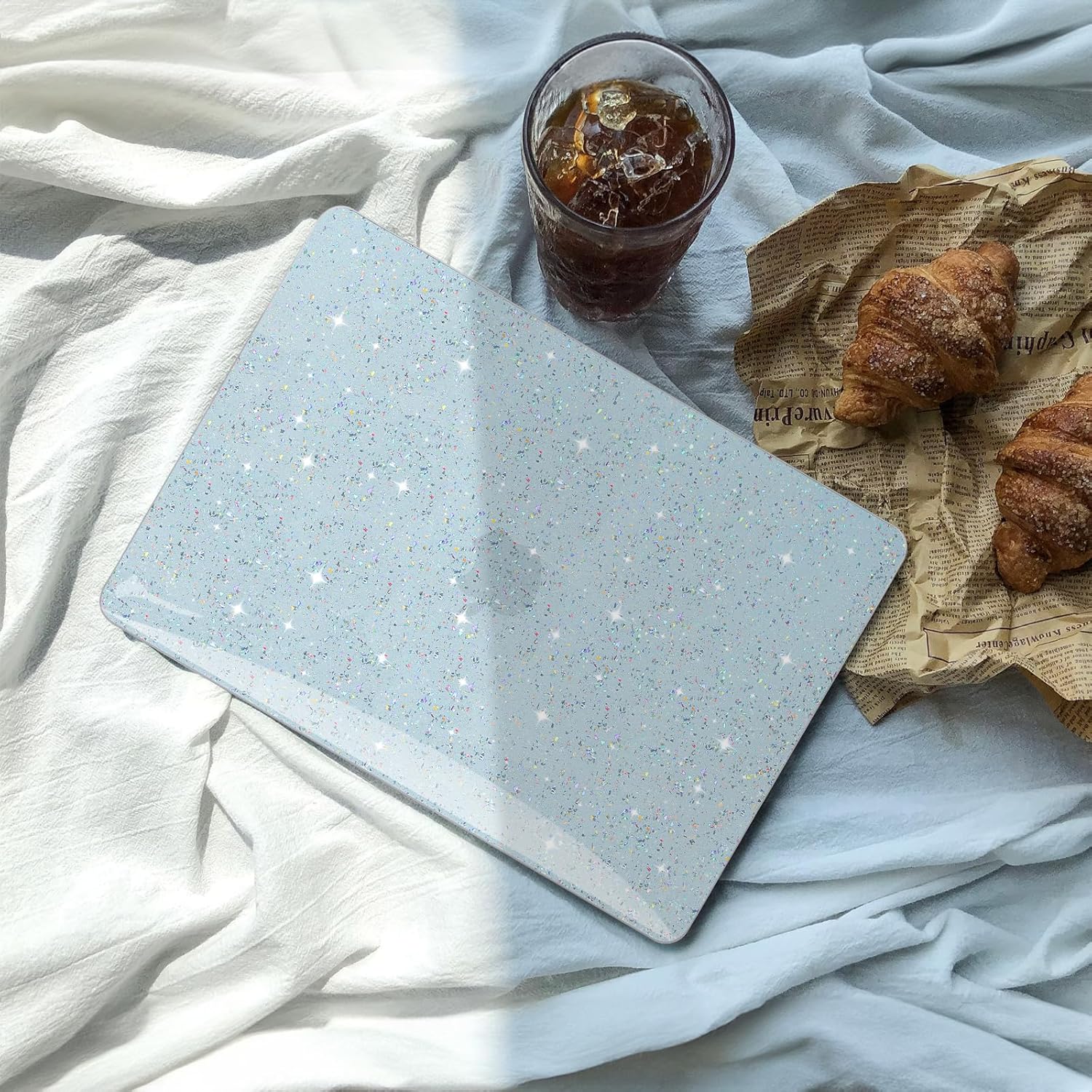 Anban Compatible with MacBook Air 13 inch Case 2026 2025 2024 2023 2022 M4 M3 M2 A3240 A3113 A2681, Glitter Plastic Hard Shell+Keyboard Cover+Screen Protector for MacBook Air 13.6 inch Case, Blue - Image 2