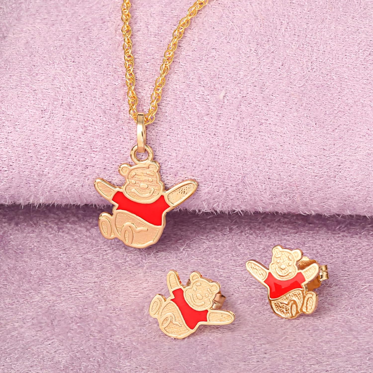 Disney Classics 14k Gold Pendant Character Necklaces - Princess Ariel, Simba, Winnie the Pooh, Frozen Snowflake, Dumbo, Mickey Mouse, Donald Duck, 101 Dalmatians, Pluto, 18'' Chain, Officially Licensed