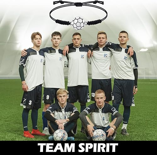 Miniatura 4 de 20 pulseras de fútbol ajustables, cuerda de fútbol, pulsera de cuerda trenzada con dije, Navidad, Halloween, para niñas, adolescentes, la mayoría de