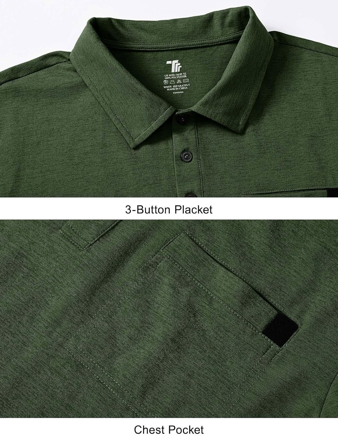 Rdruko Men's Polo Shirts Short Sleeve Dry Fit Golf Shirt with Pocket Collared Tee Shirts Athletic Casual - Image 5