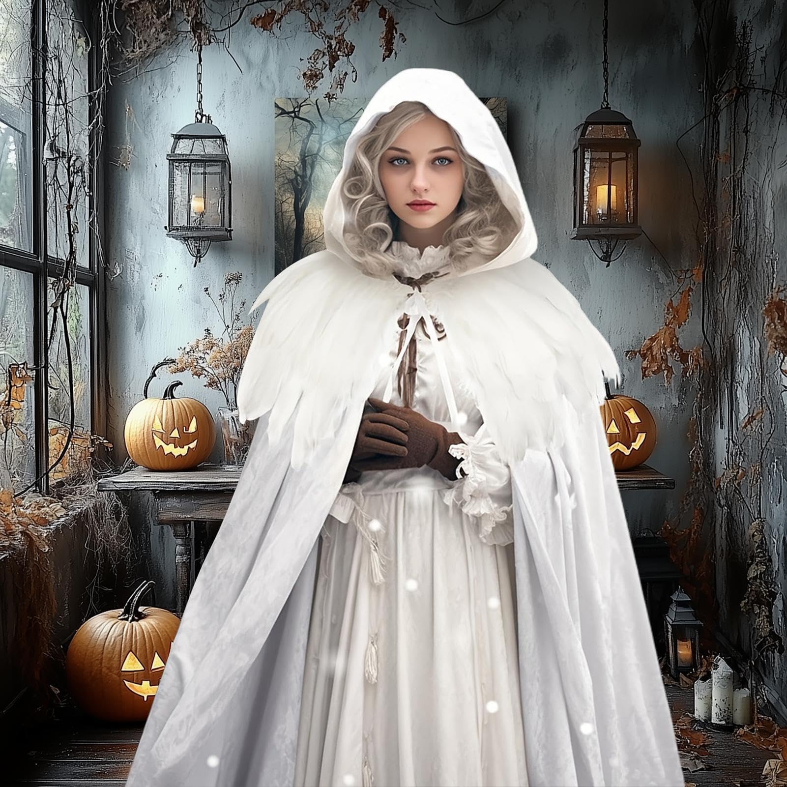Capa con Capucha para Mujer Túnica Larga Unisex Disfraz De para Halloween | Disfraz de capa de terciopelo con capucha Para Adultos Carnaval Festividades Y De s Cosplay Actuación Escénica Mascarada