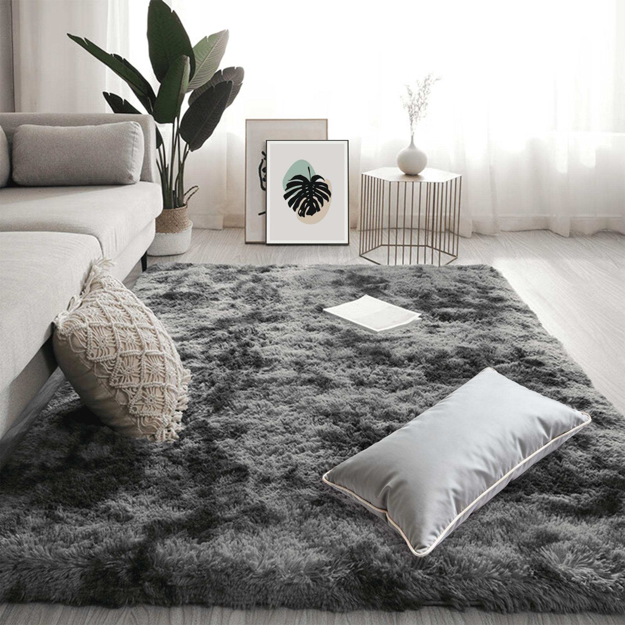 Tapis de salle à manger gris foncé 130x260 cm à envers antidérapant