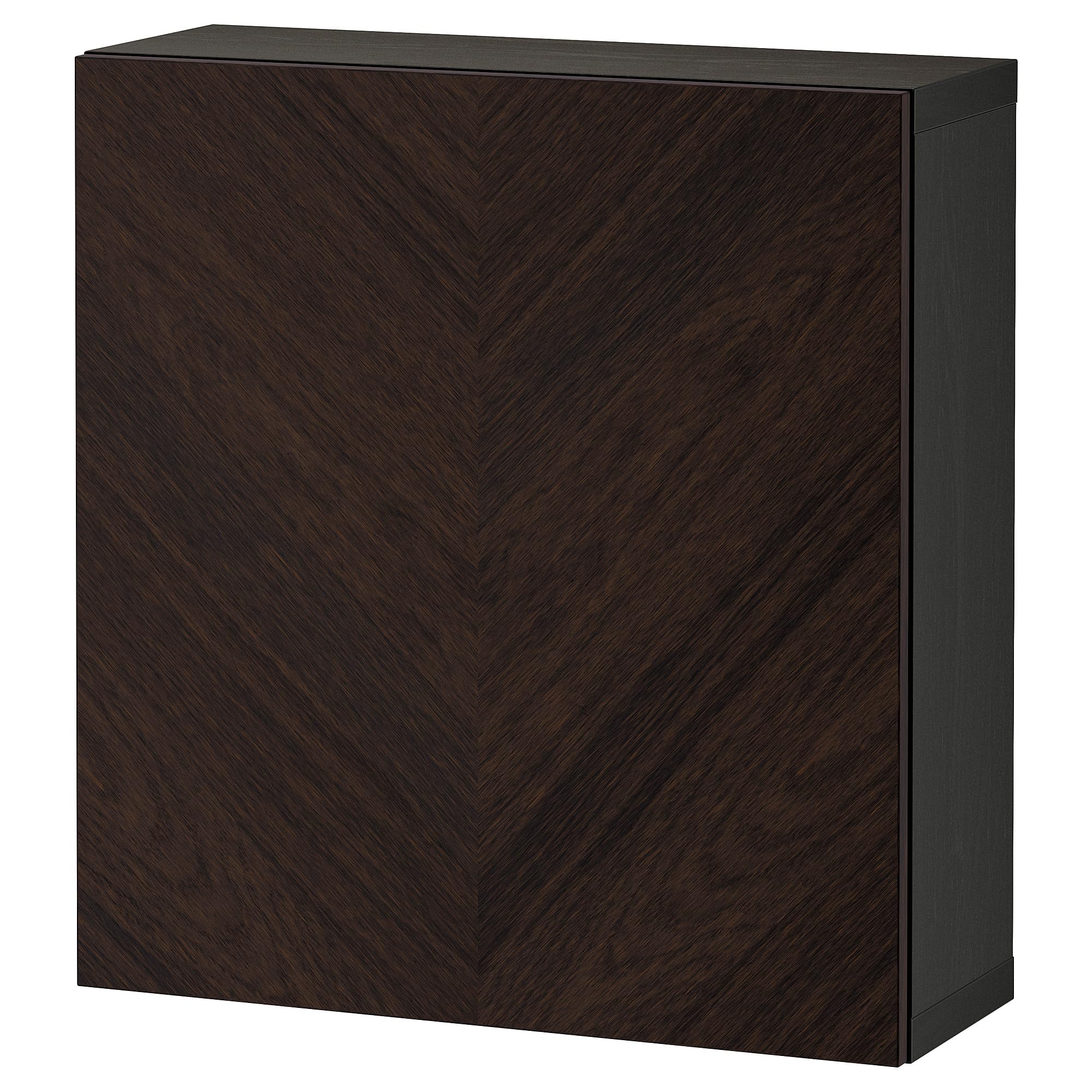 BESTÅ Étagère avec porte Hedeviken marron foncé 60 cm