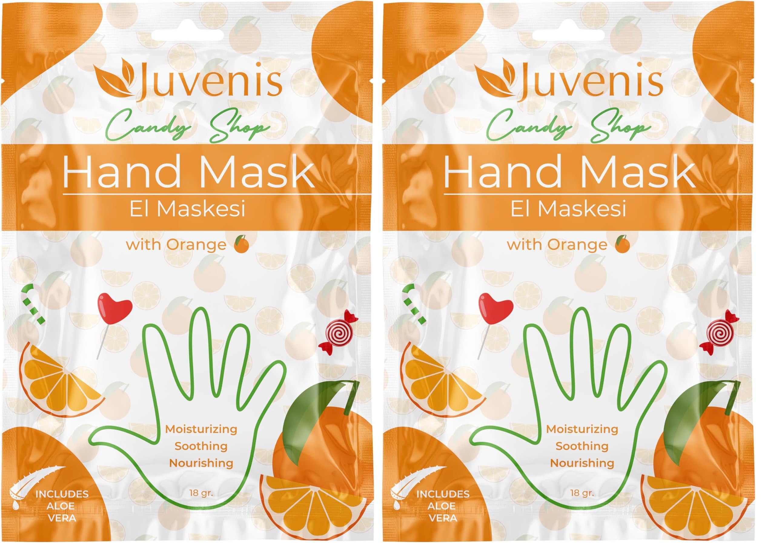 Juvenis Candy Shop Portakallı El Maskesi 2li paket