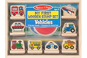 Melissa & Doug Wooden Vehicle Stamp Set