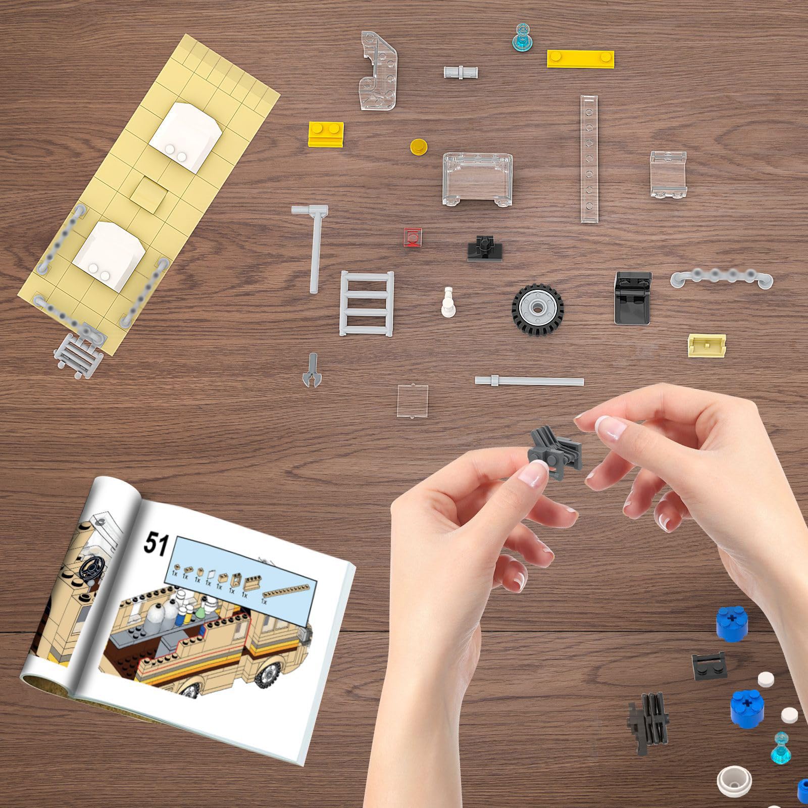 Breaking B.d RV - Kit di costruzione per camper, 360 pezzi, modello di campeggio emblematico serie televisiva, un gioco di costruzione creativo per piccoli e grandi