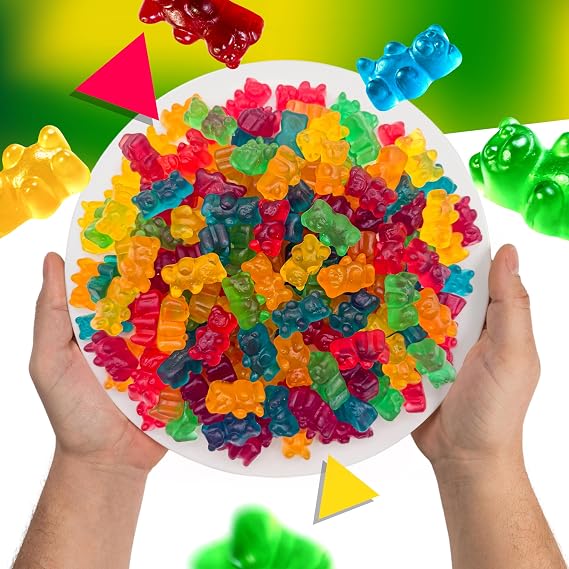 Gummi Bears | 1 Pound Bag | Gummy Candy Bulk | Chewy Candy for Goodie Bags, Gifting, Buffets, Dessert Decorating | Assorted Fruit Flavored Gummies | Classic Treat