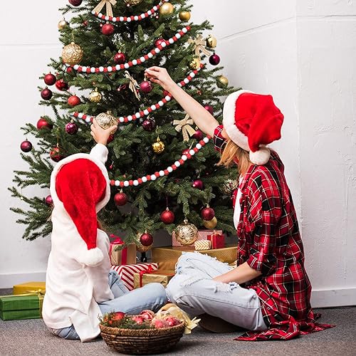 Miniatura 10 de Guirnalda de cuentas de madera de Navidad, guirnalda de cuentas de madera de Navidad, decoración de bastones de caramelo, decoración de cuentas de