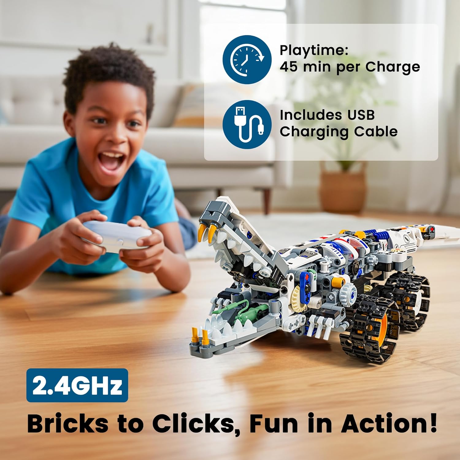 STEM RC Robot Building Kit - 3 in 1 APP & Remote Control Robotics for Kids Ages 8-12, DIY Educational Toy Programming & Science Project Kit, Birthday Gifts for Boys Girls