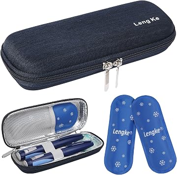 Insulin Cooler Travel Case, Diabetic Insulin Pen Carrying Case Portable Insulin Cooling Bag Organizer for Diabetic Supplies with 2 Ice Pack