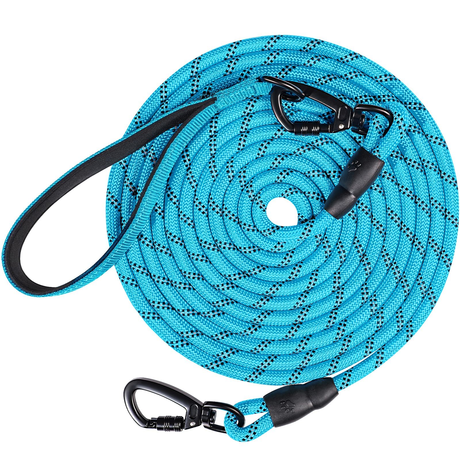Joytale Correa Larga Perro, Correa Adiestramiento Perro 5/10 / 15/20 Metros, Cuerda para Perros, Correa Resistente para Camping Paseo (Azul 10 Metros)