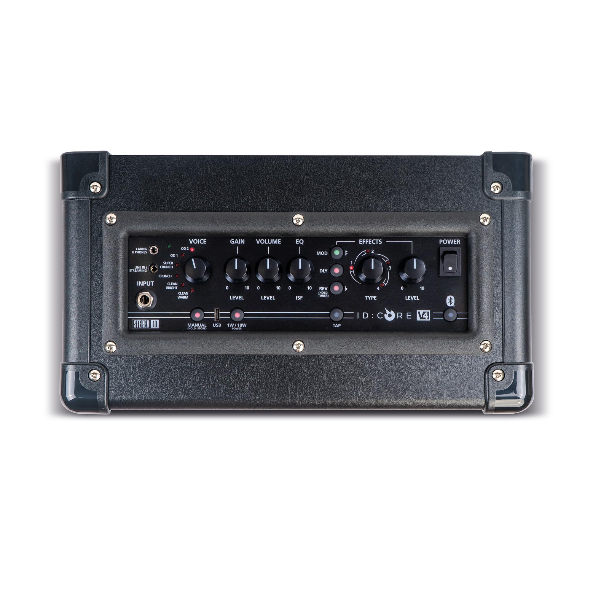 Blackstar ID Core 10 v4 BT Amplificatore Combo per Chitarra Elettrica con Effetti/Tuner Integrati e Ingresso Line-In/Streaming e Registrazione Diretta con USB-C, Attenuazione Potenza a 1 Watt.