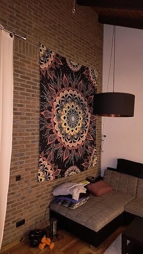 Tenture murale - Mandala - Bohémien - Fleurs - 150x100 cm - Polyester