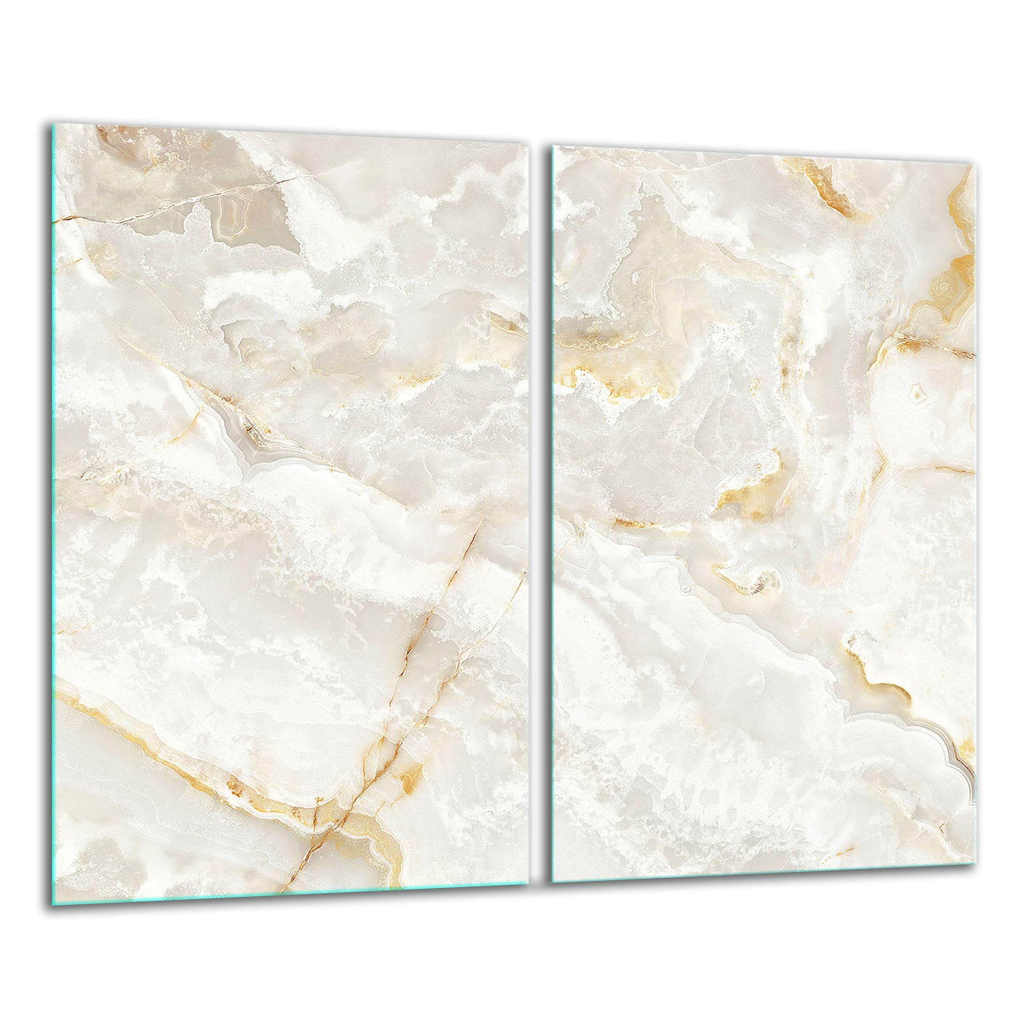 TMK ArtDeko – Placa Protectora Vitrocerámica 2 Piezas 30x52 cm – Cubre Placa de Inducción de Cristal Templado 4 mm – Tabla de Cocina de Vidrio Multifuncional y Protector Antisalpicaduras