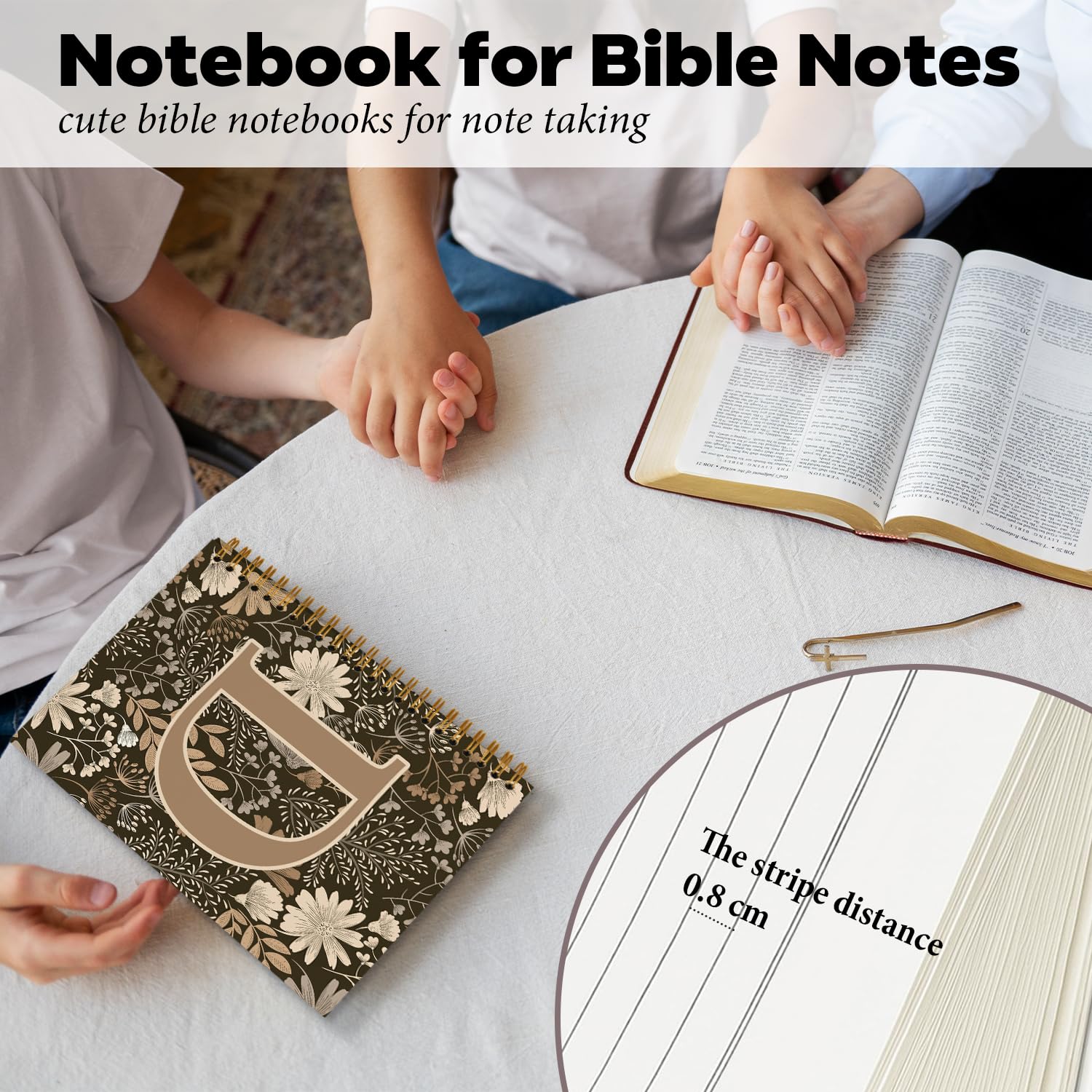 DSHFG Cuaderno personalizado de flores para mujeres, adolescentes, niñas, cuaderno bohemio para regalos escolares para estudiantes, diario diario con inicial D, cuaderno en espiral D, 5.5 x 8.3