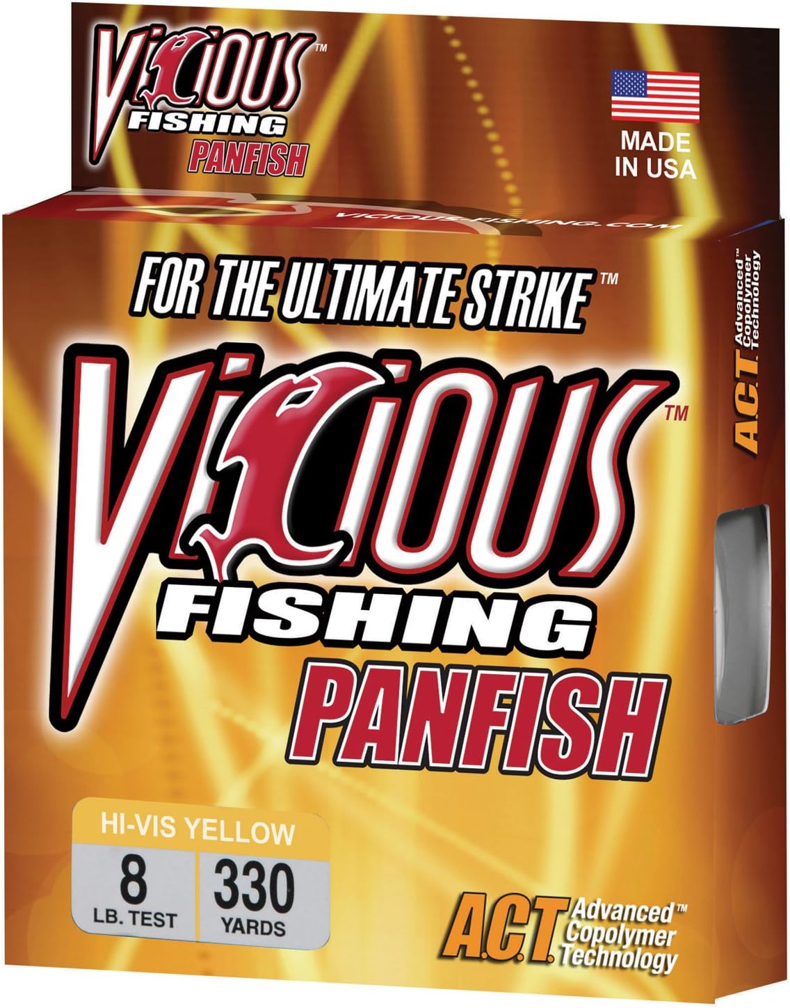 Vicious FishingPanfish Hi-VIS Yellow PYL8 Fishing Line 330 yd./8Lb