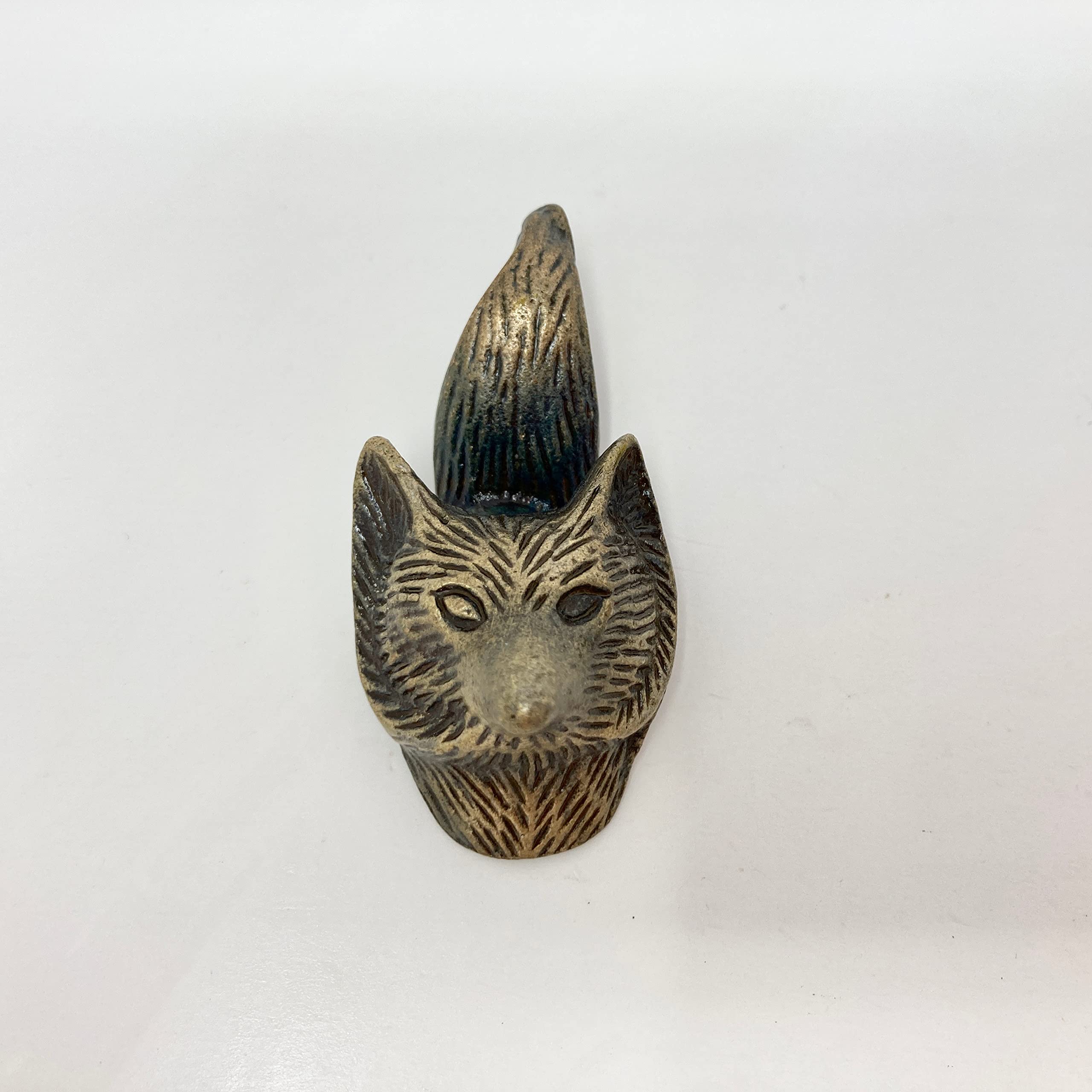 Mr. Fox. Vintage Antique Iron Bronze Handmade Metal Animal Cupboard Door Knobs, Drawer Pulls Cabinet Door Handles