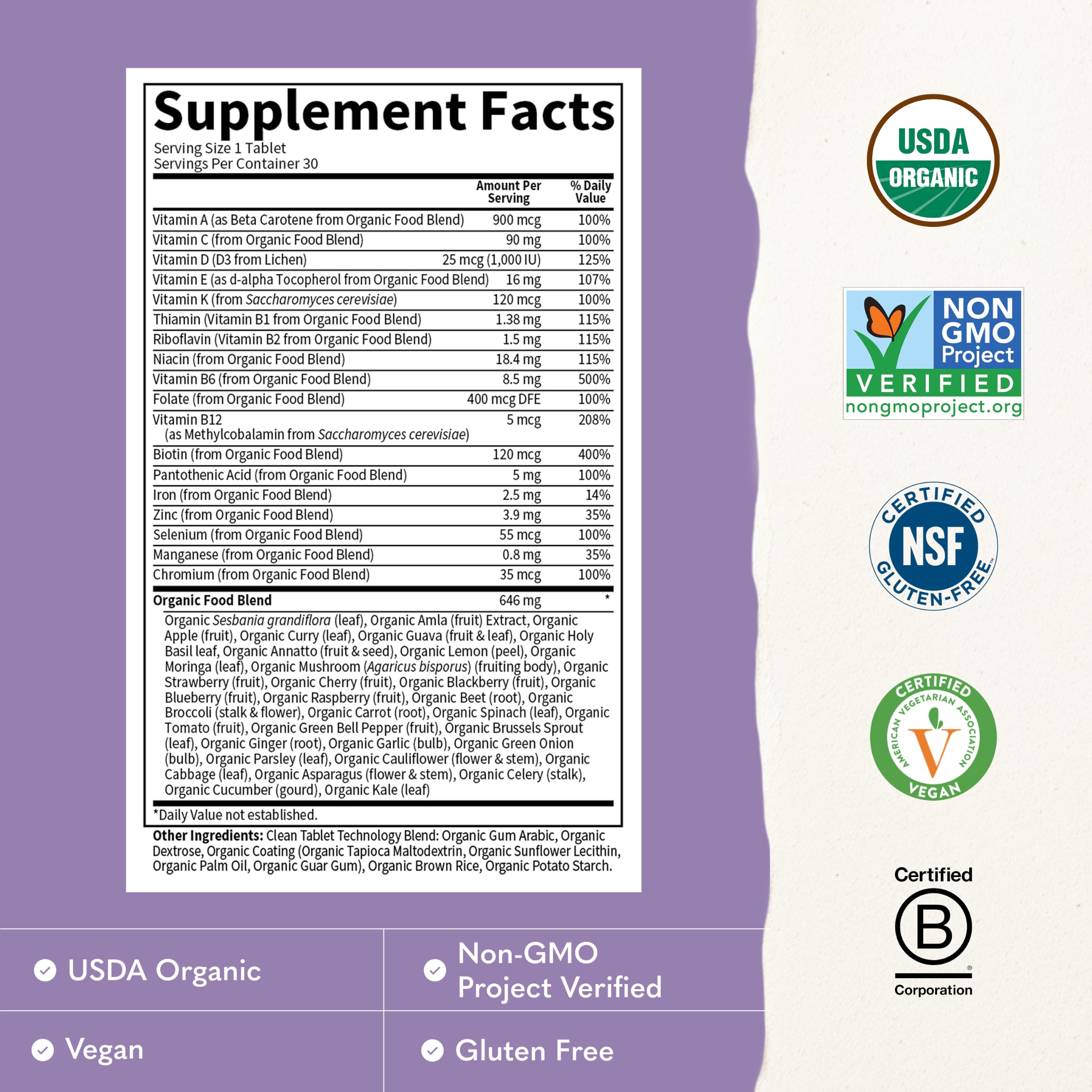 Garden of Life Organics Women's Once Daily Multivitamin, 30 Tablets — Amazon image 6
