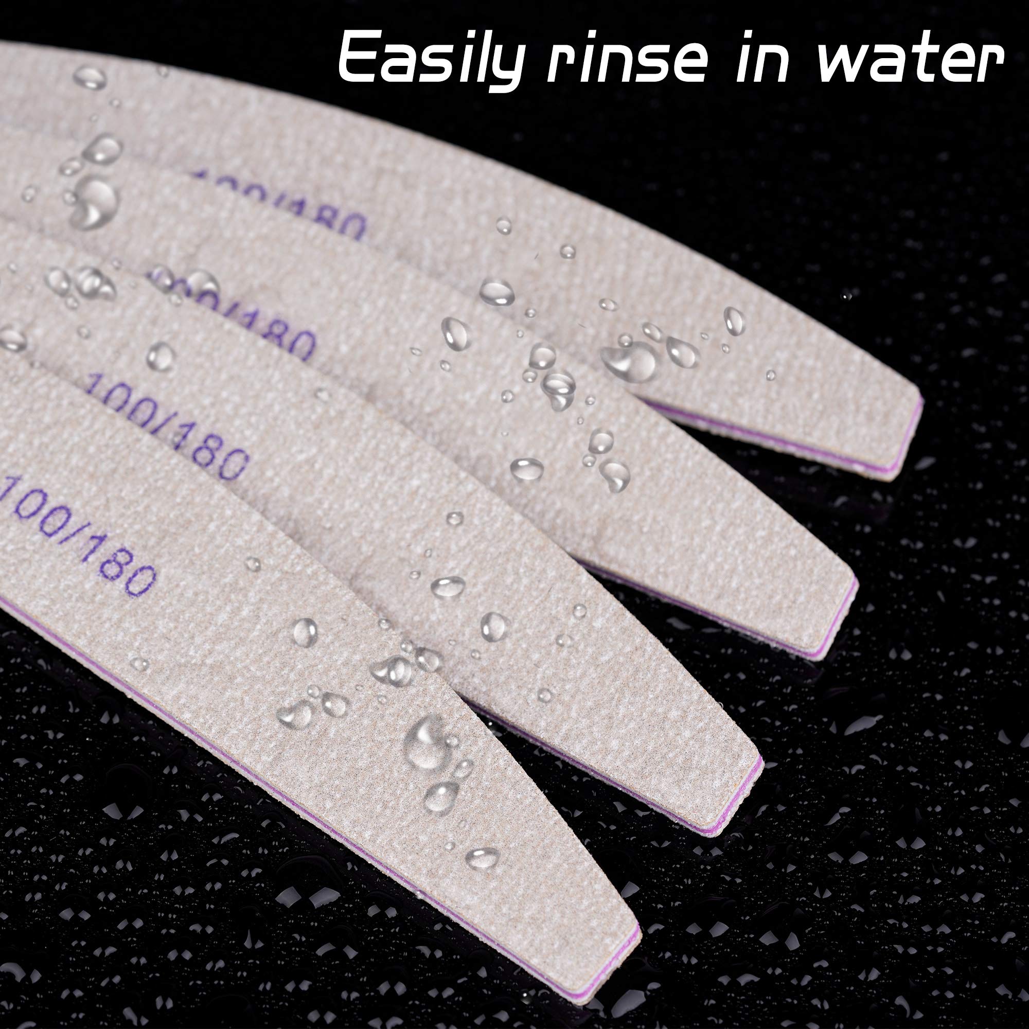 32 lime per unghie, grana 100/180, per unghie in gel di estensione e acrilico su entrambi i lati, lavabili, strumenti professionali per manicure per la cura delle unghie e lo styling.
