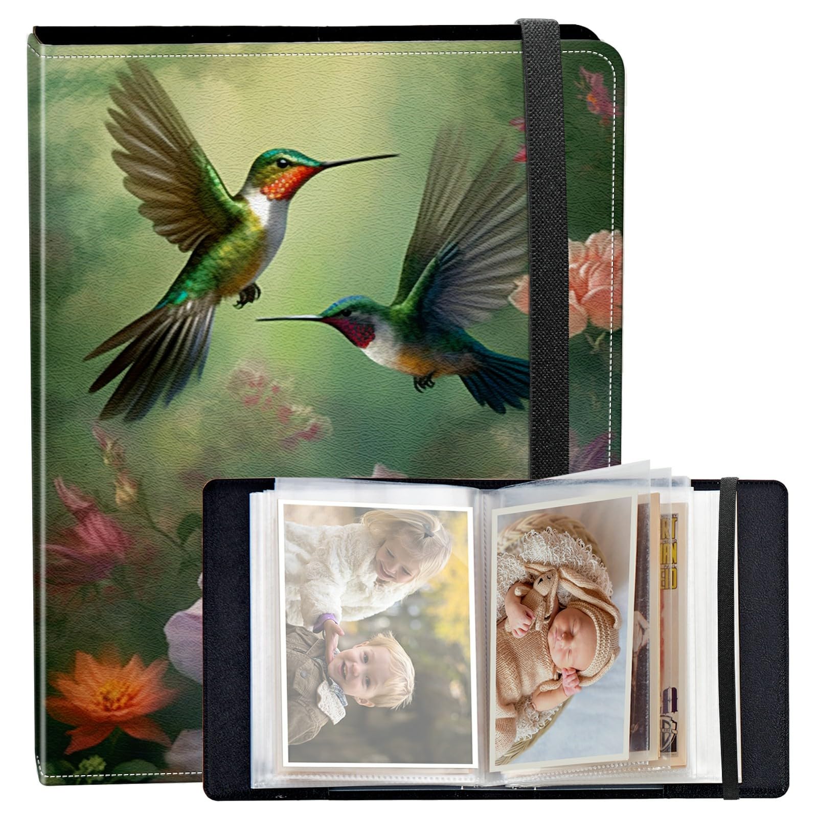 Álbum de fotos de 4 x 6 pulgadas, 120 fotos de pequeña capacidad, cubierta de piel sintética, mini álbum de fotos de 4 x 6 pulgadas con banda elástica, álbumes de fotos de cumpleaños,