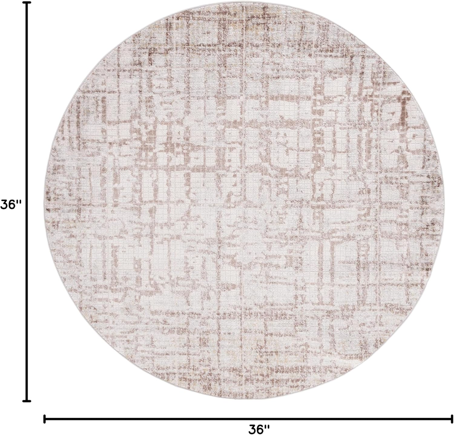 SAFAVIEH Palma Collection Accent Rug - 3' Round, Beige & Brown, Non-Shedding & Easy Care, Ideal for High Traffic Areas in Living Room, Bedroom, Dining (PAM336B-3R)
