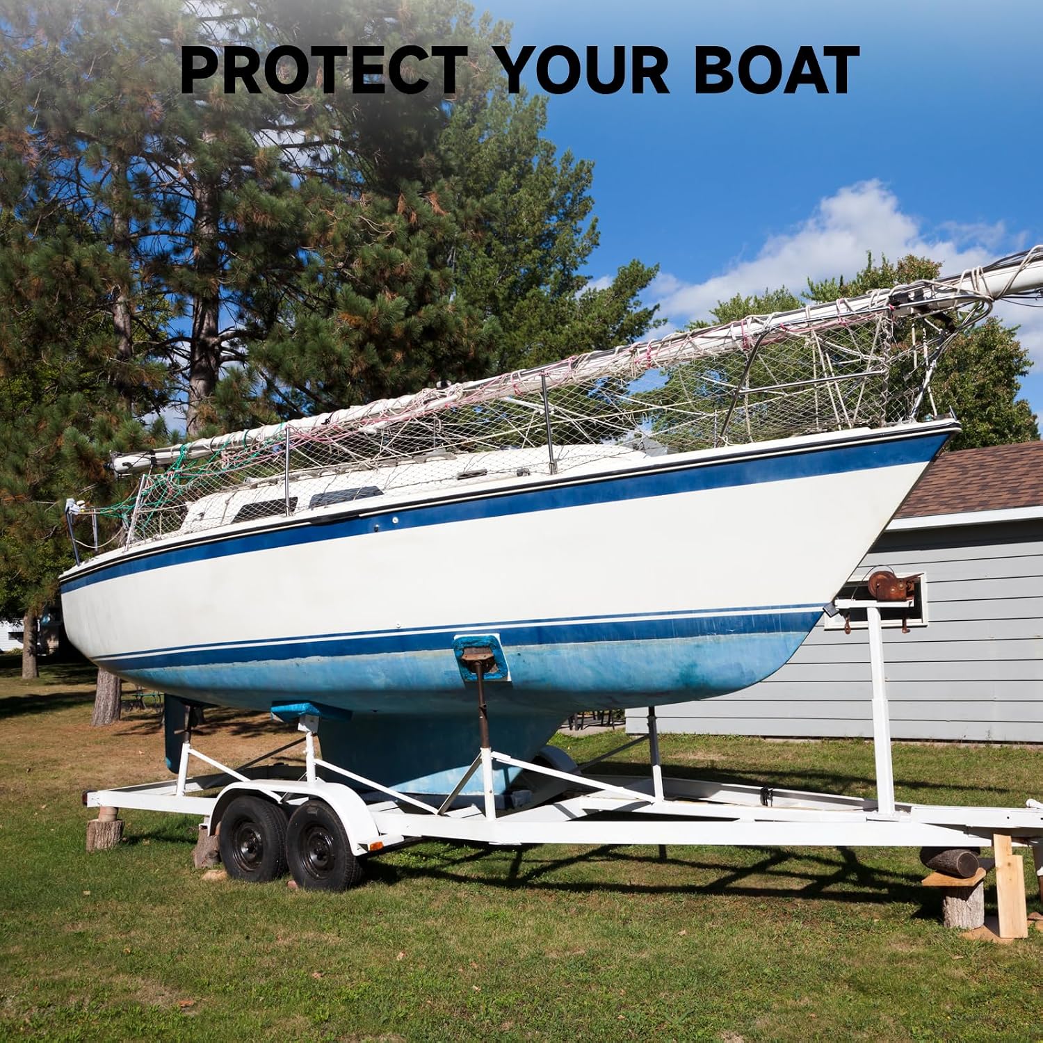 Waterproof Boat Cover Fits 14'-16'Long Beam Width up to 76" Fishing Ski Pro-Style Bass Boats, Blue