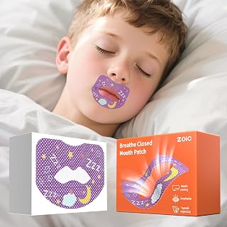 Mouth Breathing Correction Patch, Children's Closed Mouth Patch, Adult Anti-snoring, Closed Mouth Patch, Improve Mouth Breathing Facial Problems (Purple, 60pcs-Ages 8-15)