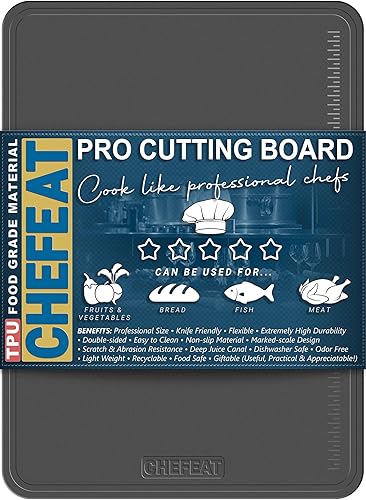 Miniatura 9 de Extra Large TPU Cutting Board for Kitchen 17.3" x 12.6" Professional Flexible Extra Thick 0.14'' Knife Friendly Scratch Resistant Dishwasher Safe