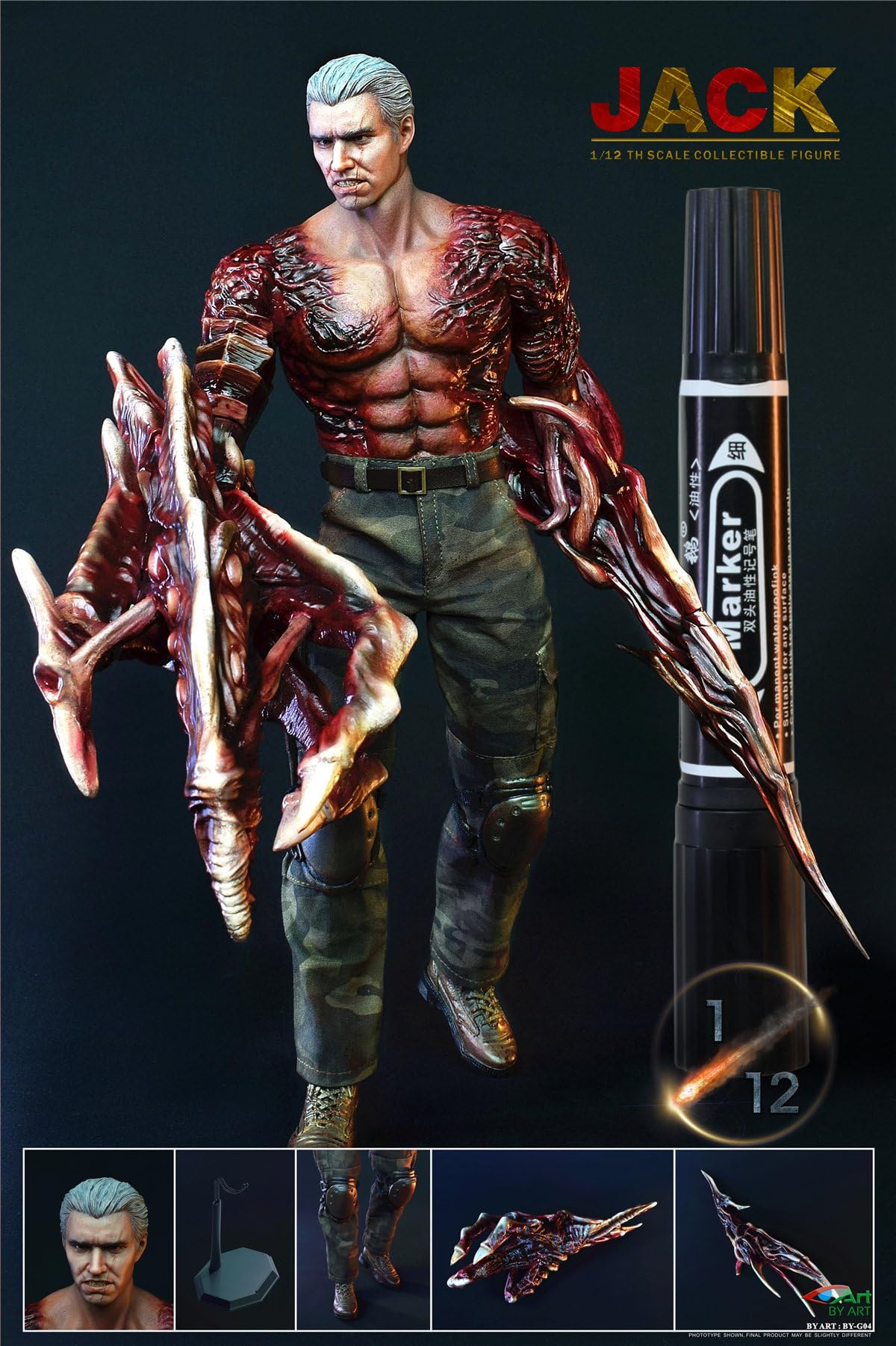 Amazon | BY-ART 1/12フィギュア BY-G04 男性 映画キャラクター JACK 