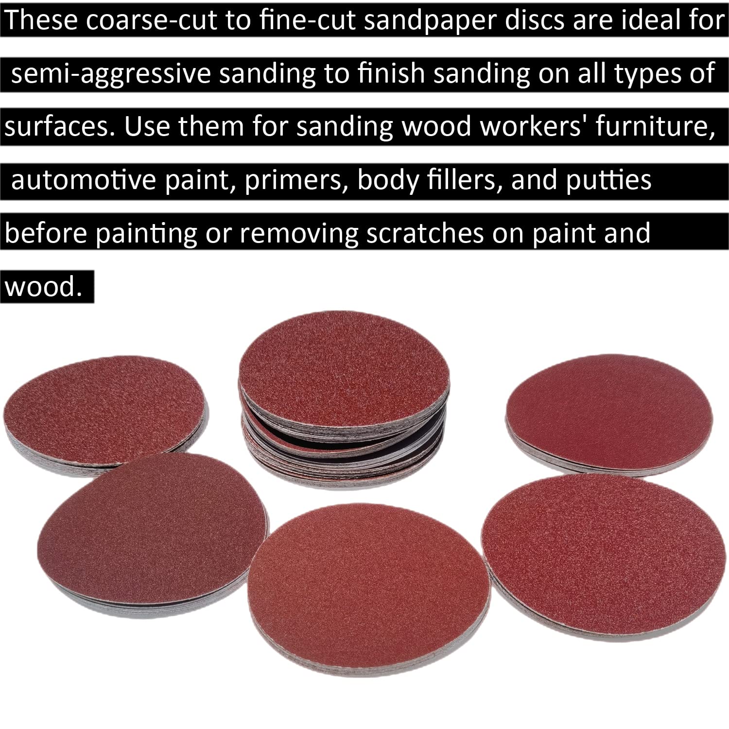 100 PCS 6" PSA Sanding Discs -20 Each of 60, 80, 120, 180, 240, Grit- 6 Inch Self Adhesive Stickyback Sandpaper Discs for DA Sander, Sand Automotive Car Paint, Woodworking Wood, Metal image 6 of 9 B0C2YMMJPX