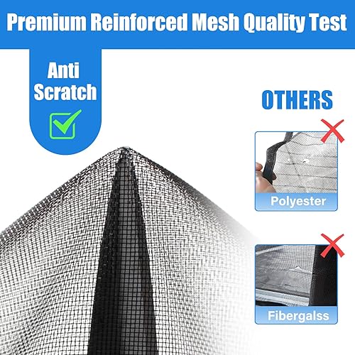 Miniatura 3 de CANLENE - Puerta mosquitera magnética de PET reforzada de alta calidad (poliéster recubierto de vinilo) más grande que la fibra de vidrio y