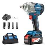 Dong Cheng 20V Brushless Impact Wrench&comma; 515 ft-lbs High Torque&comma; 1&sol;2 inch 4-Speed Cordless Impact Gun with Tool Bag&comma; Easily Removes Bolts on Cars&comma; Trucks&comma; and Tractors&comma; Includes 4&period;0Ah Battery & Charger