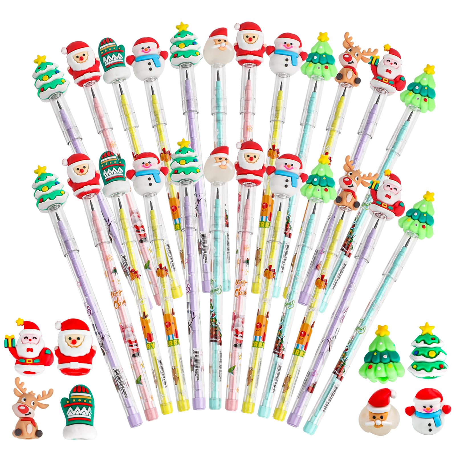 Lápis Natal KIMOBER 48un - Temáticos Papai Noel Boneco Neve