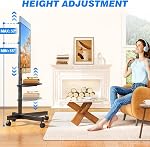 Rfiver Mobile TV Stand for 23-60 Inch LCD LED Flat/Curved Panel Screen TVs up to 88 lbs, Rolling TV Stand with Adjustable Shelf & Tilt, Portable Floor Stand on Wheels