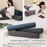 Vista 7 de Almohada larga para la cama – Almohada de refuerzo redonda para adultos, almohada corporal para dormir, soporte ergonómico, 39.37 x 7.87 pulgadas