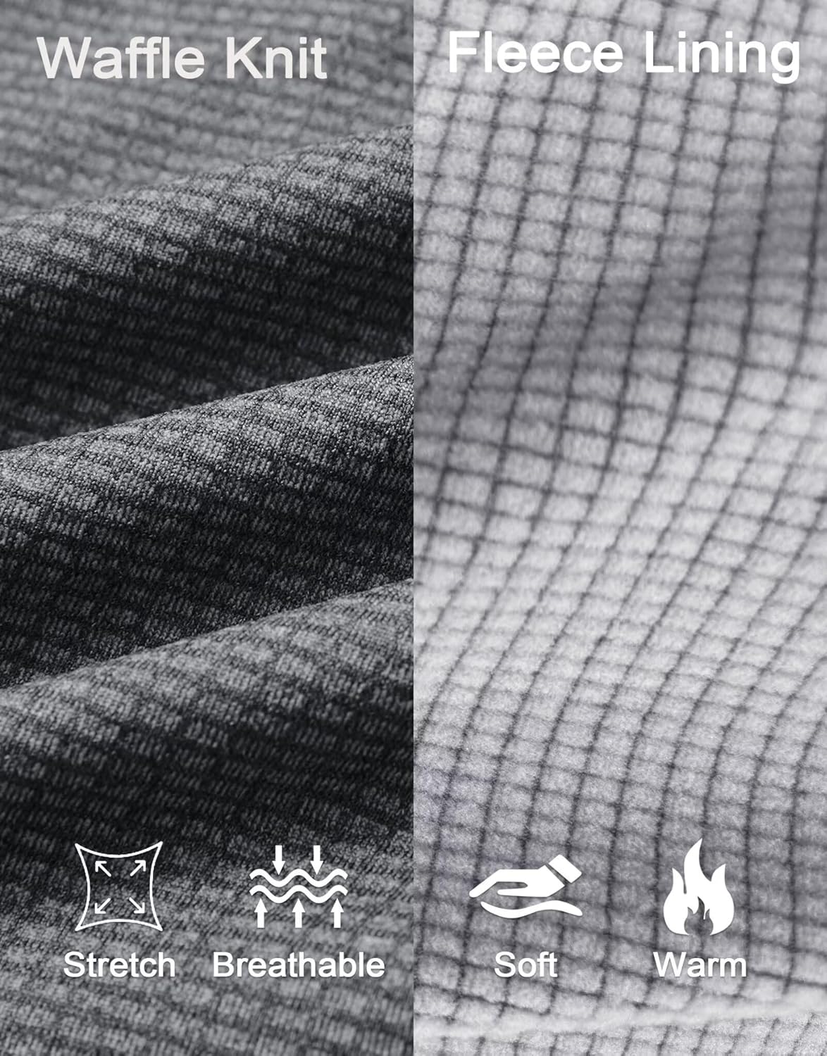 M MAELREG Mens Hoodies Pullover Fleece Warm Lightweight Grid Texture Athletic Golf Hooded Sweatshirt with Kangaroo Pocket - Image 4