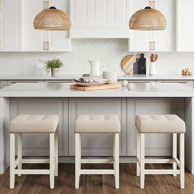 Nathan James Set of 2 Hylie Nailhead Wood PubHeight