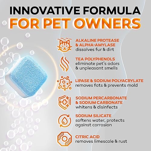 Miniatura 2 de 2026 - Tabletas limpiadoras PRO para propietarios de mascotas - Elimina olores de mascotas, cabello, residuos y acumulación de agua dura - Acción de