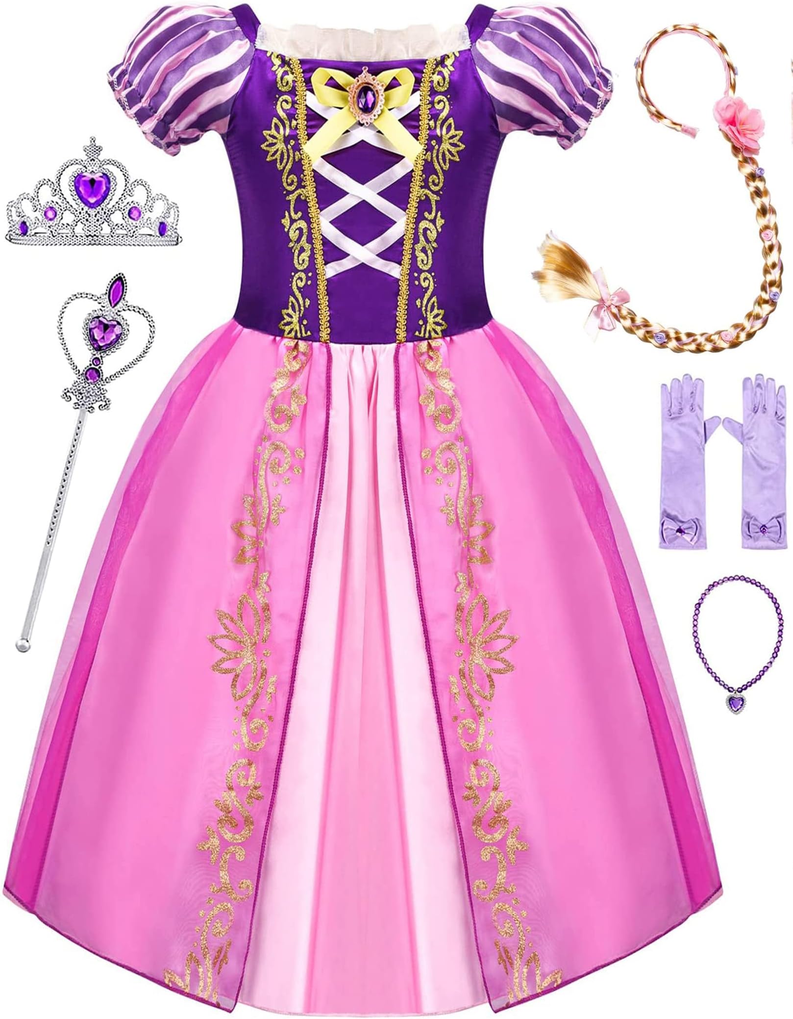 Avady Princess Dress Girls Princess Dresses Up Halloween Costumes Birthday Party Christmas Costume