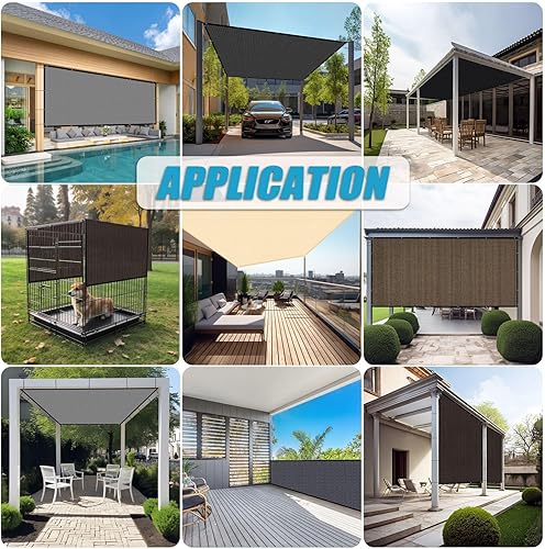 Miniatura 8 de Amagenix Tela para proporcionar 90% de sombra, 8 x 8 pies, con ojales, para pérgola, repuesto de toldo, biombo para privacidad para exteriores,