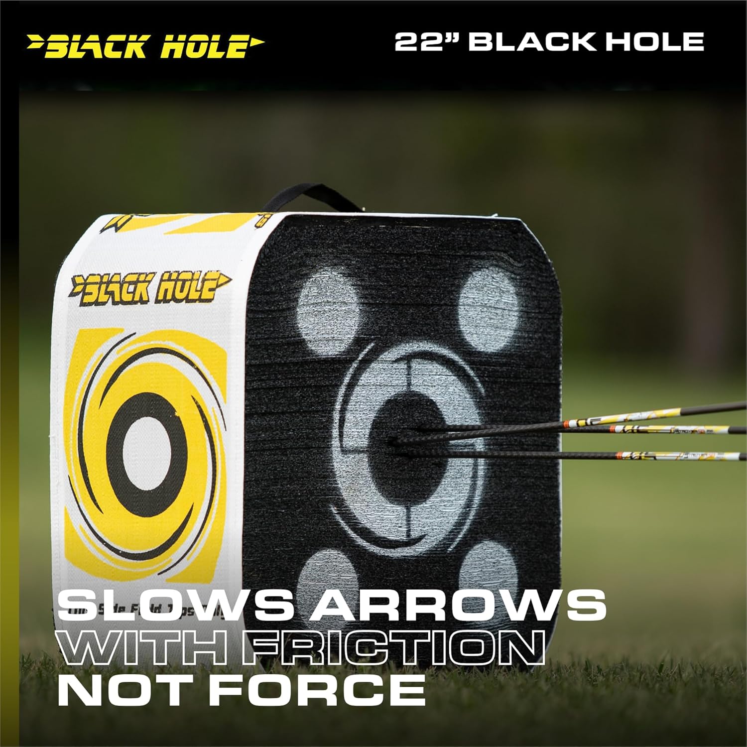 Black Hole 4-Sided Target 18" 22" Stops Field Points & Broadheads Up To 300FPS, Yellow